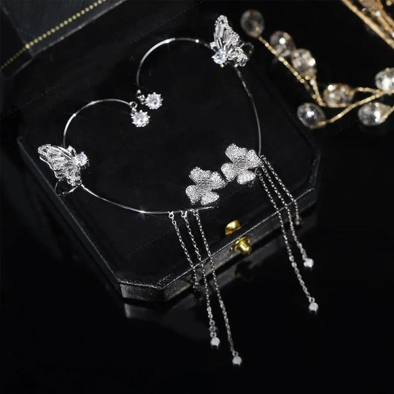 Boucles d’oreilles papillon à franges