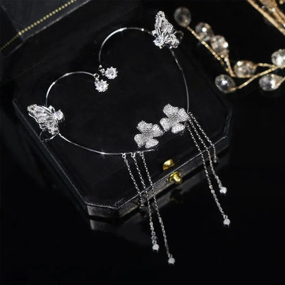 Boucles d’oreilles papillon à franges