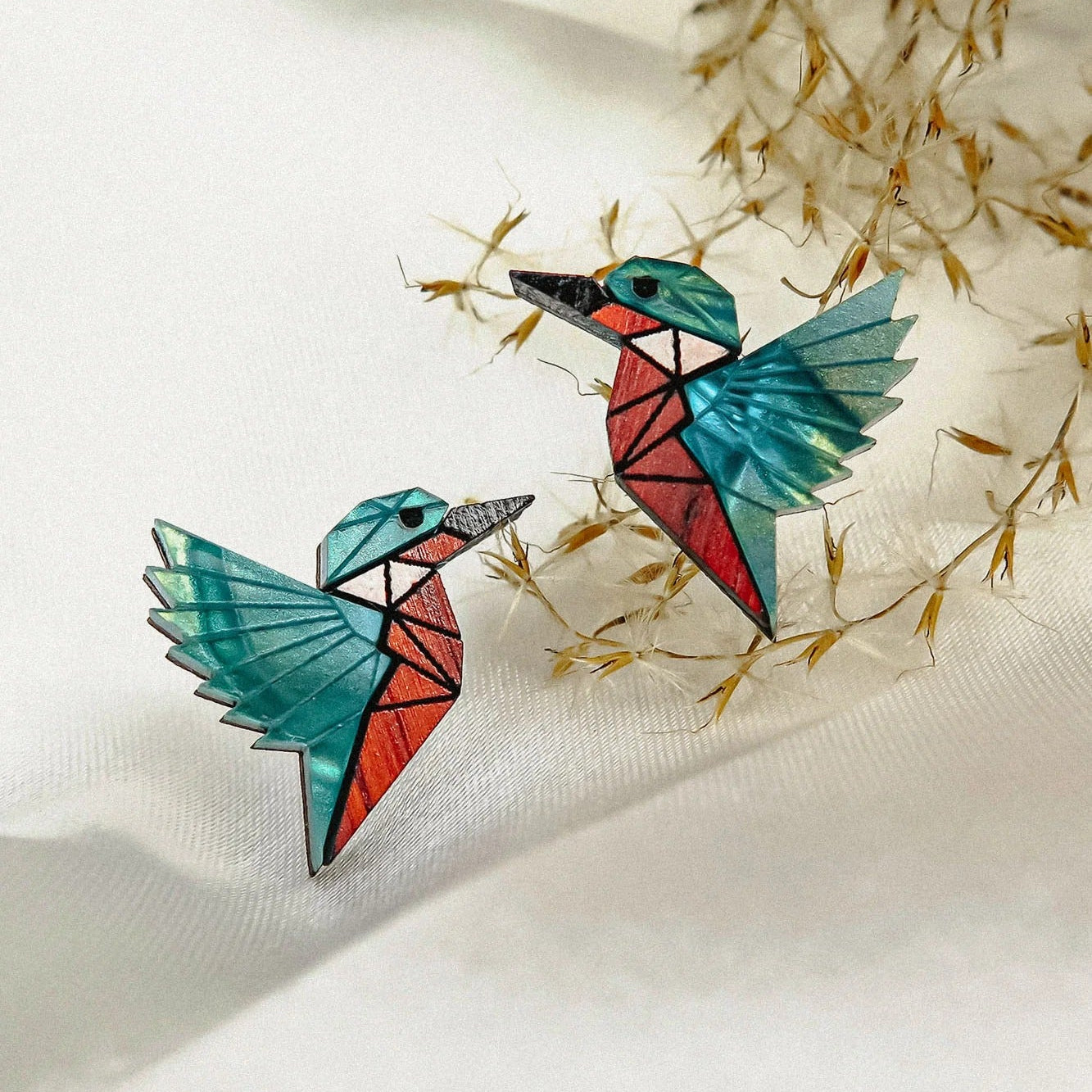 Boucles d'Oreilles Kingfisher Élégantes