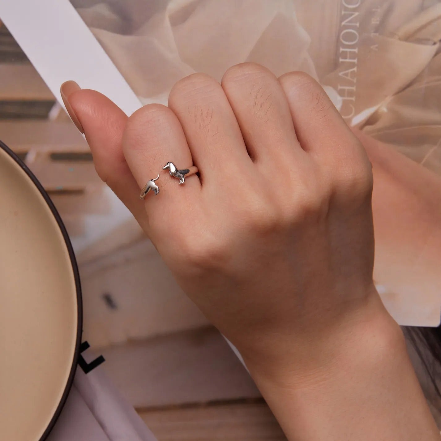 Bague délicate pour teckel