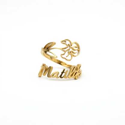 Bague Fleur Personnalisée