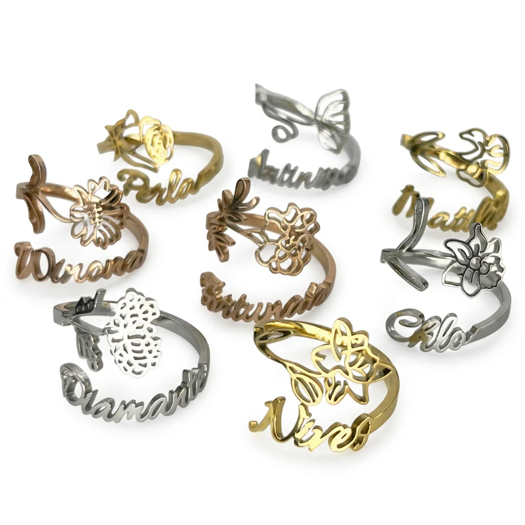 Bague Fleur Personnalisée