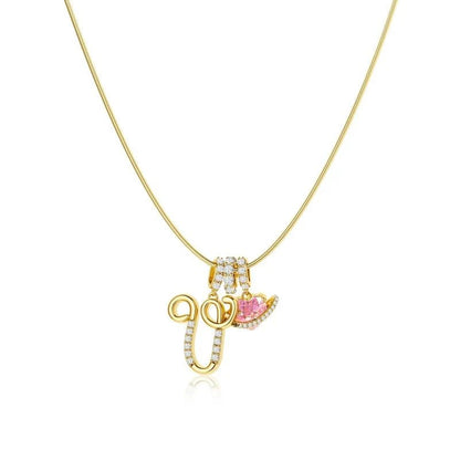 Collier Initiales Trois Rangées Personnalisé