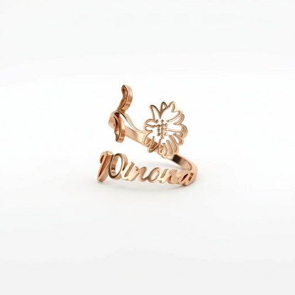 Bague Fleur Personnalisée