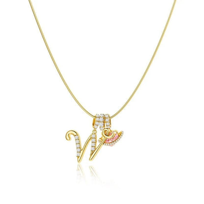 Collier Initiales Trois Rangées Personnalisé