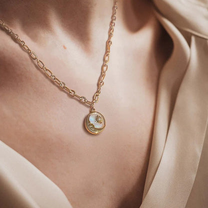 Collier Soleil & Lune en Nacre