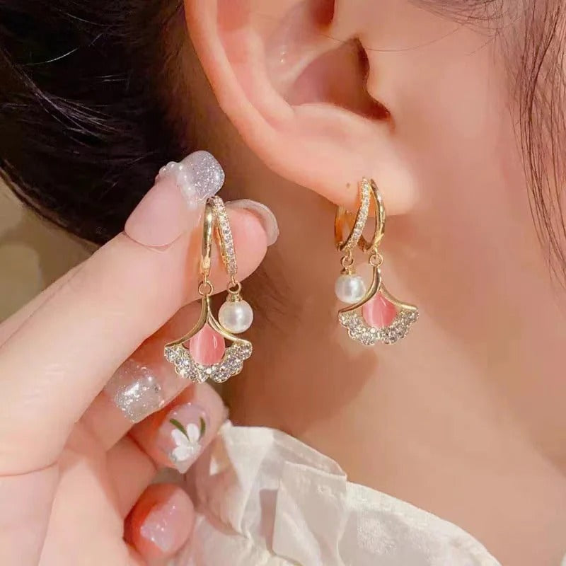 Boucles d'oreilles Feuille d'abricot