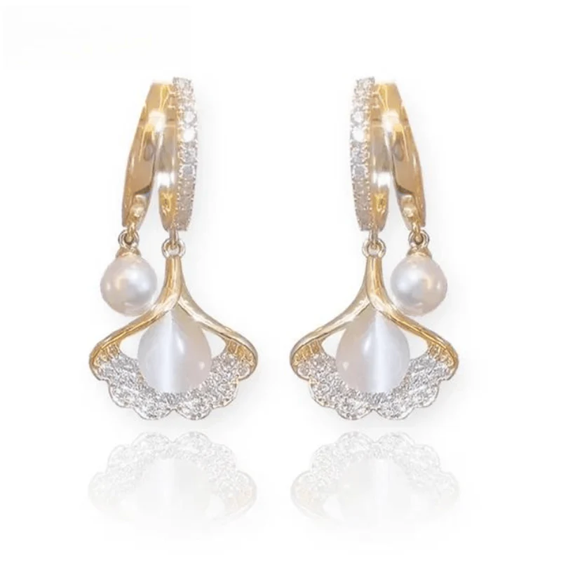 Boucles d'oreilles Feuille d'abricot