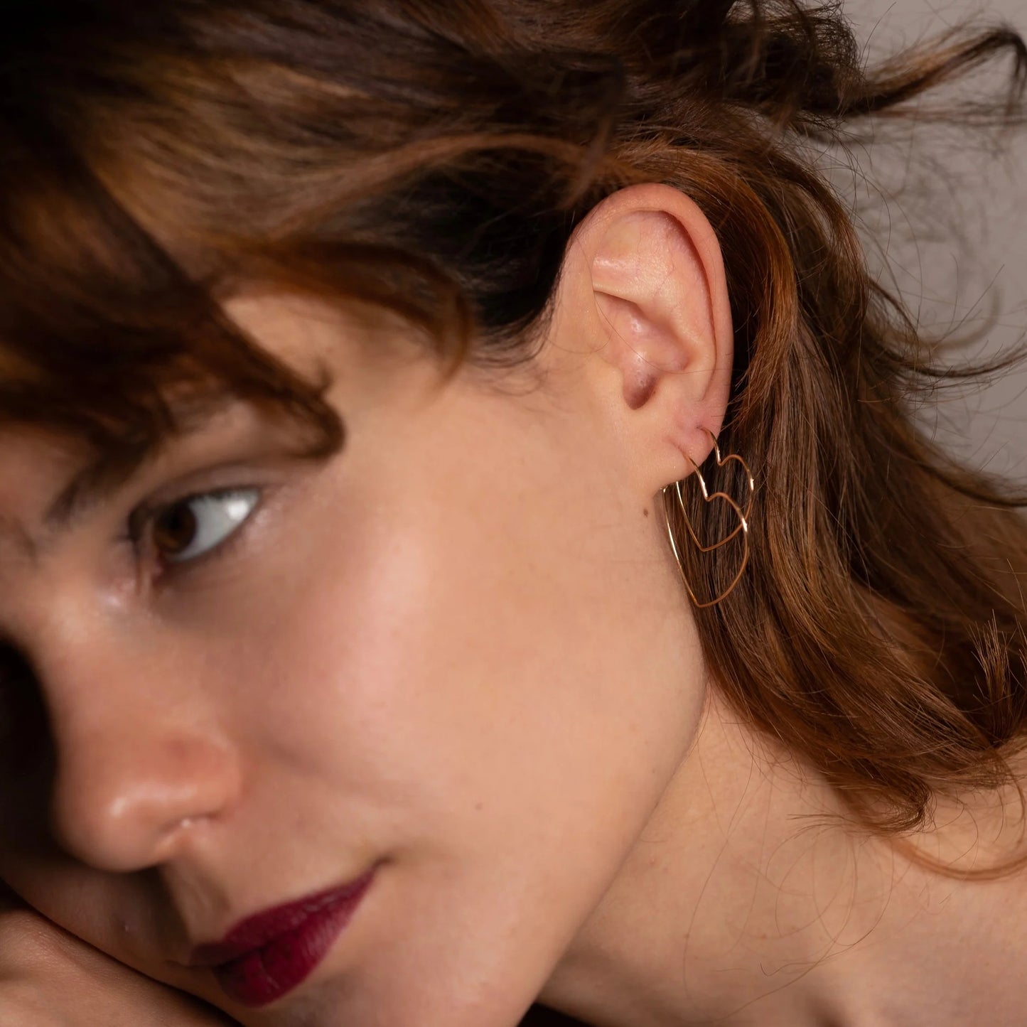 Boucles d'oreilles Cœur Épuré