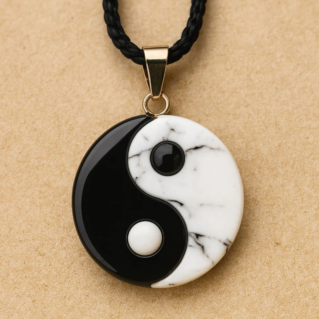 Collier Noir & Blanc en Obsidienne et Howlite