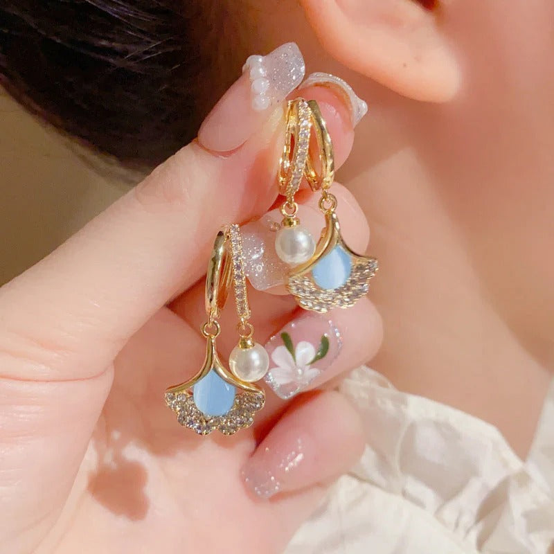 Boucles d'oreilles Feuille d'abricot
