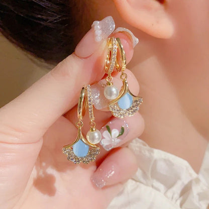 Boucles d'oreilles Feuille d'abricot