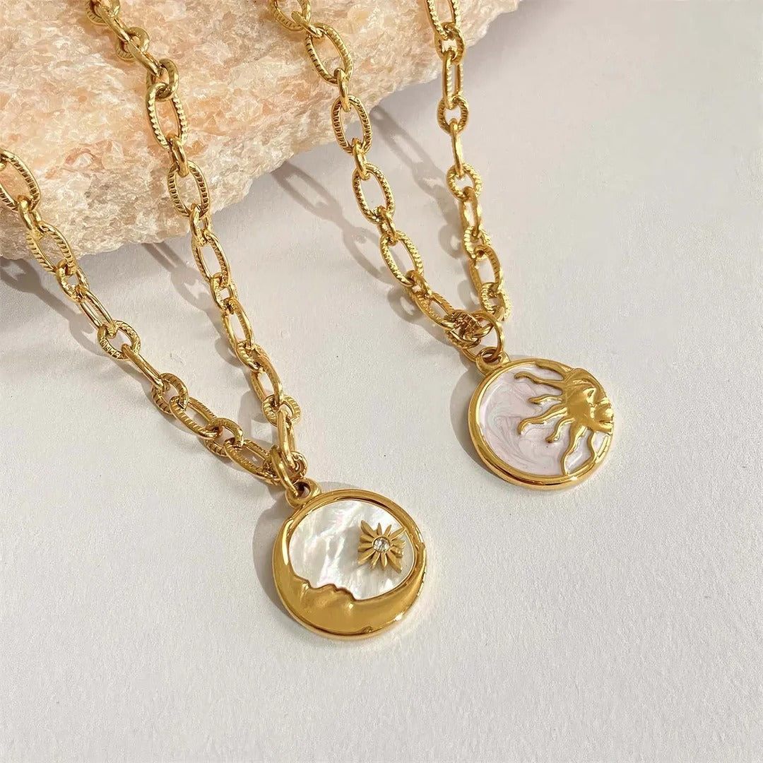 Collier Soleil & Lune en Nacre