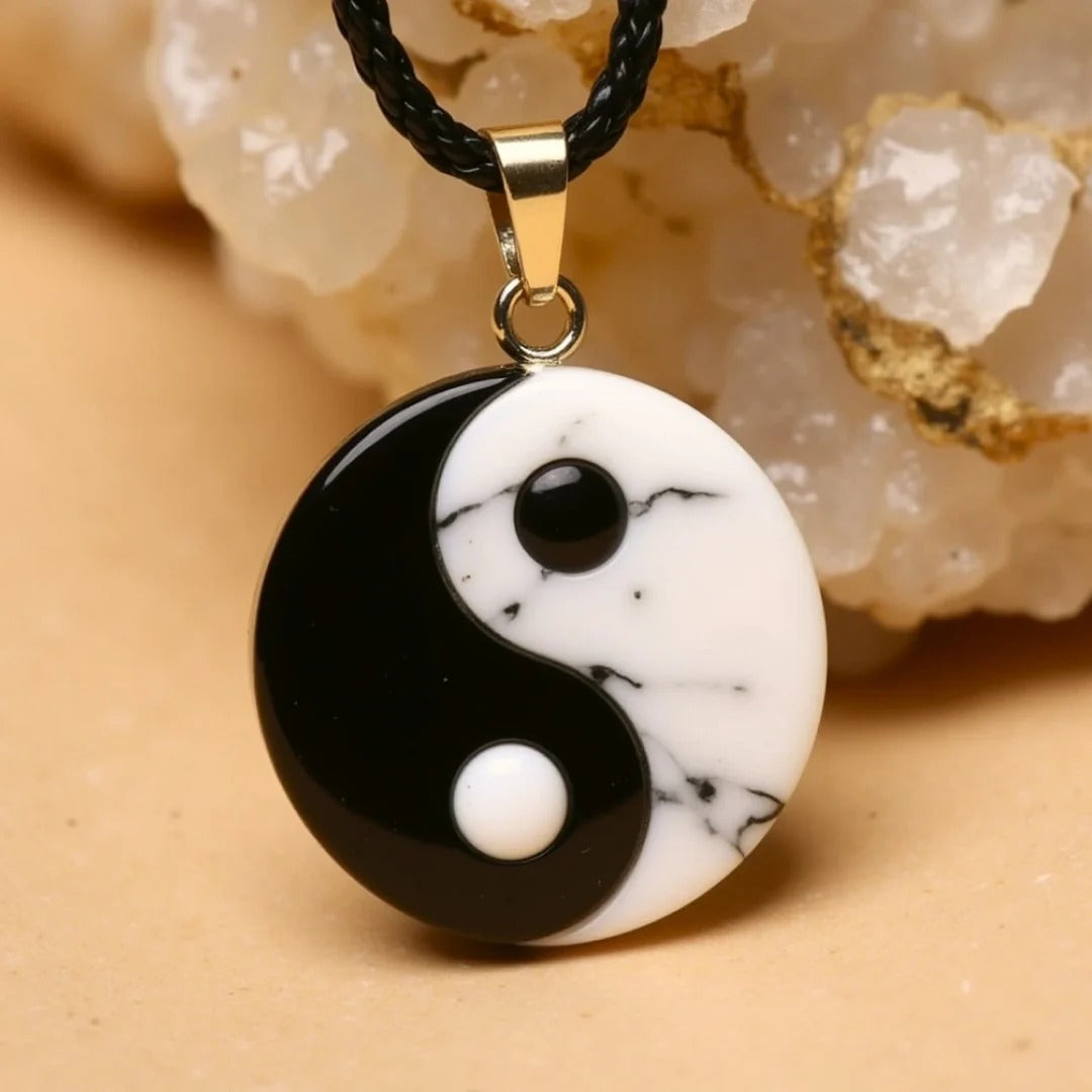 Collier Noir & Blanc en Obsidienne et Howlite