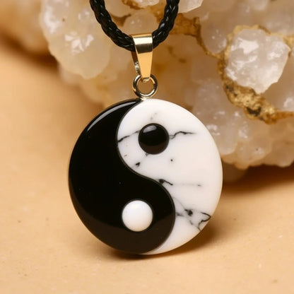 Collier Noir & Blanc en Obsidienne et Howlite