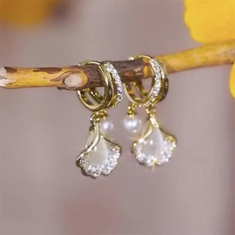 Boucles d'oreilles Feuille d'abricot