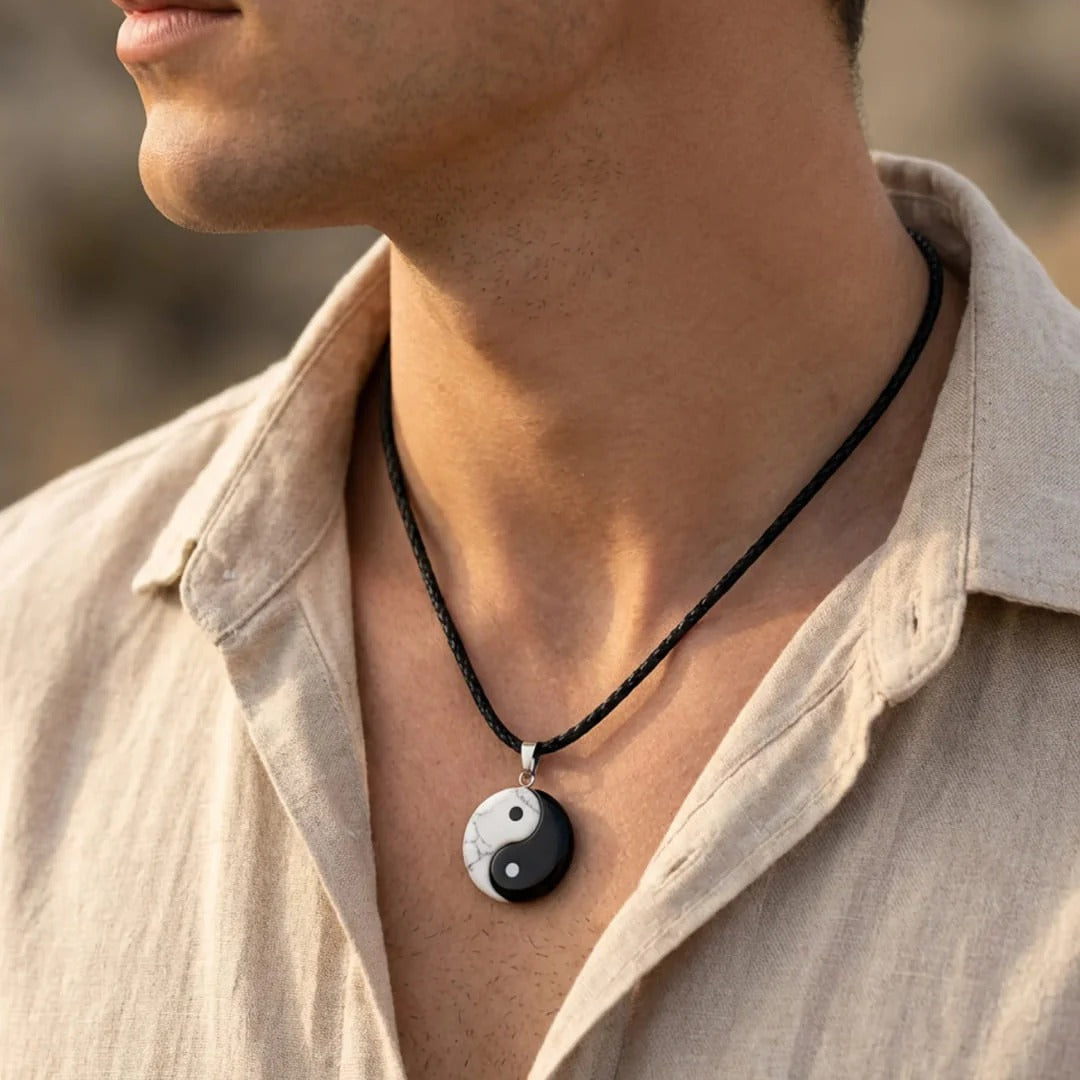 Collier Noir & Blanc en Obsidienne et Howlite