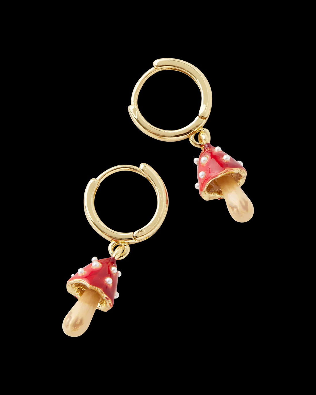 Boucles d'oreilles Huggie Champignon