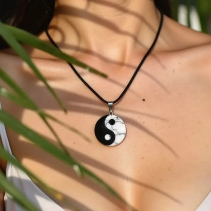 Collier Noir & Blanc en Obsidienne et Howlite