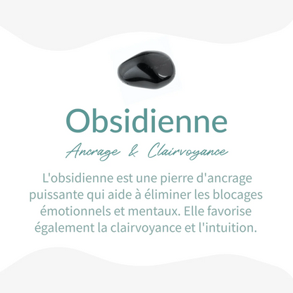Collier Noir & Blanc en Obsidienne et Howlite