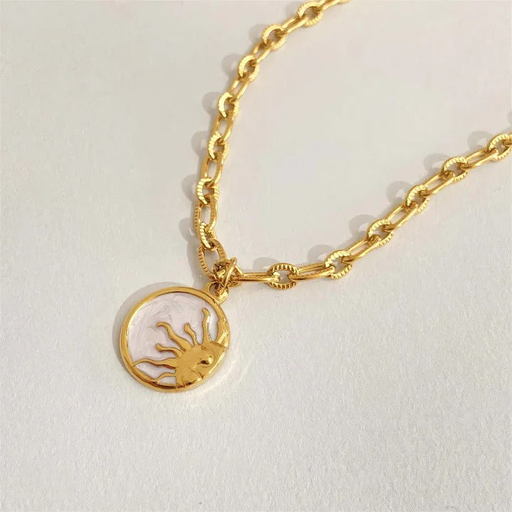 Collier Soleil & Lune en Nacre