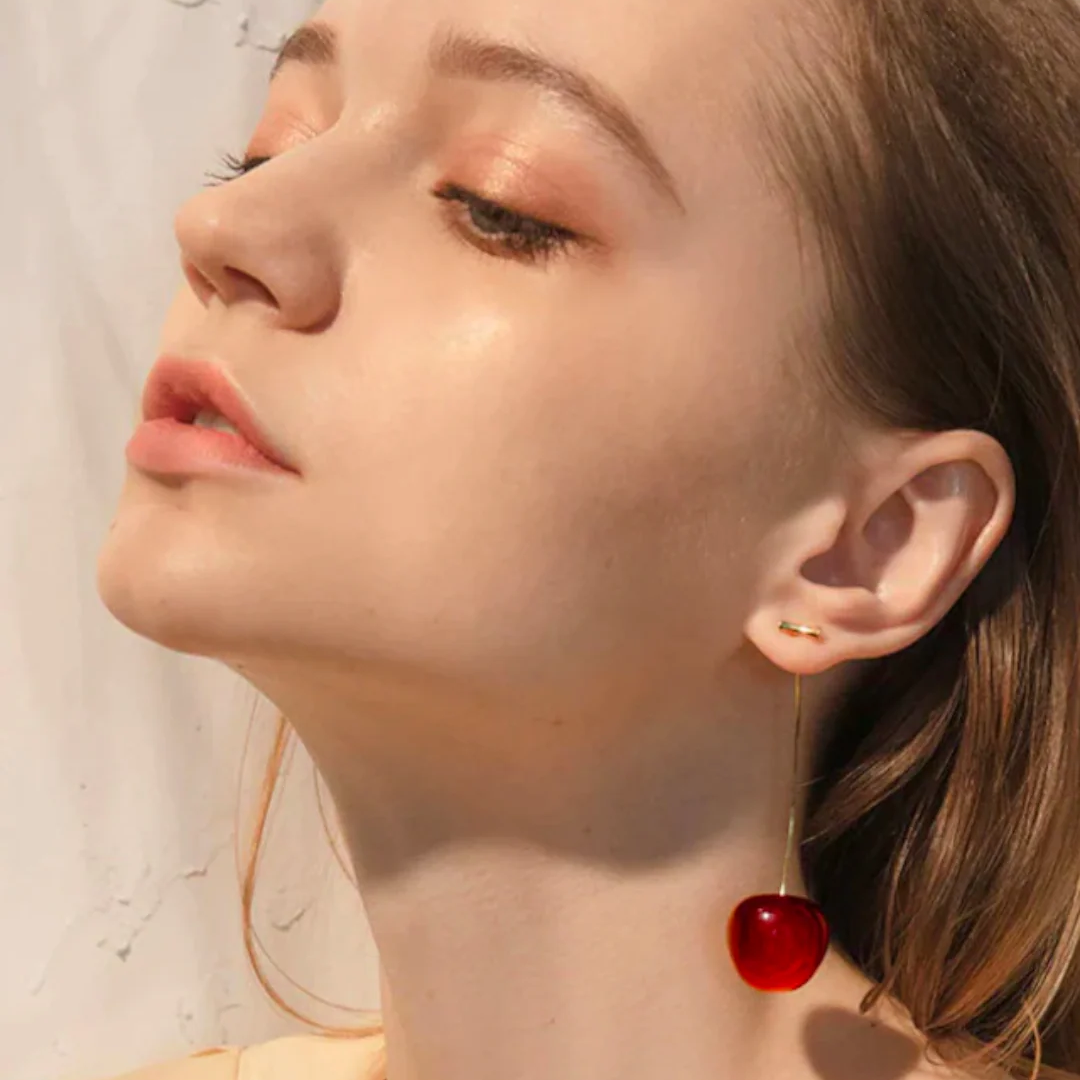 Boucles d’oreilles Cerise Rouge