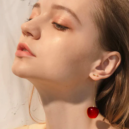 Boucles d’oreilles Cerise Rouge