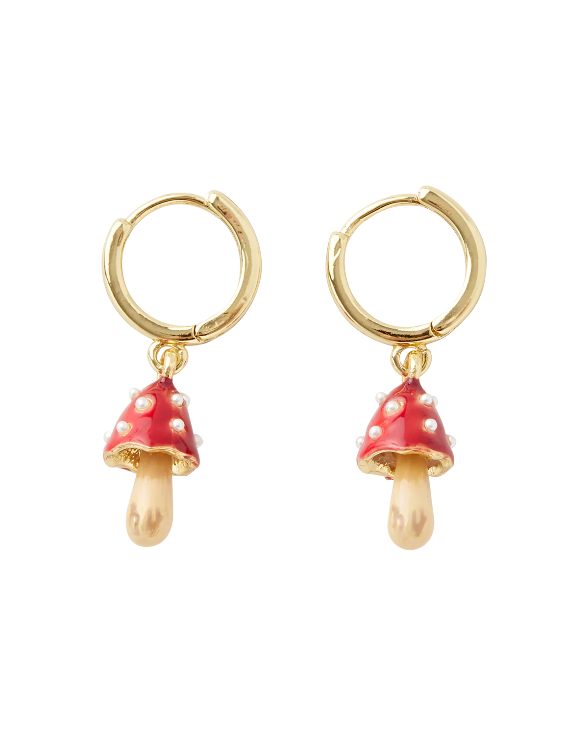 Boucles d'oreilles Huggie Champignon