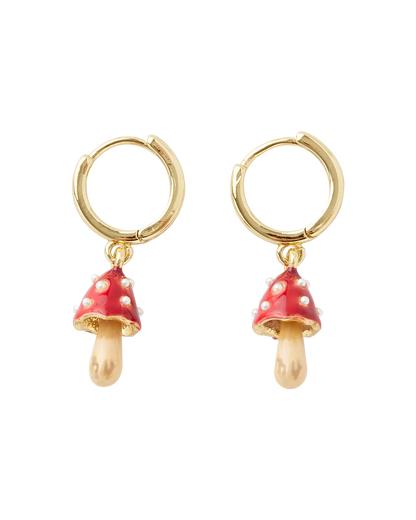 Boucles d'oreilles Huggie Champignon