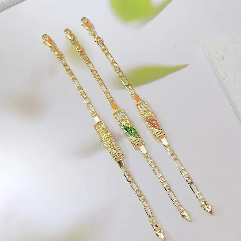 Bracelet Figaro Saint Jude doré
