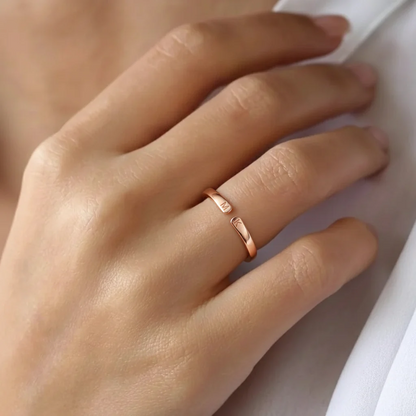 Bague Double Initiale Ajustable
