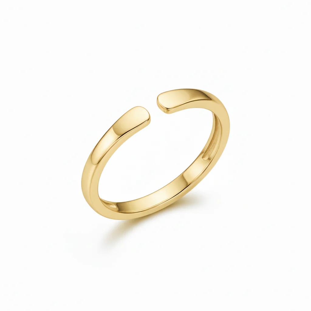 Bague Double Initiale Ajustable