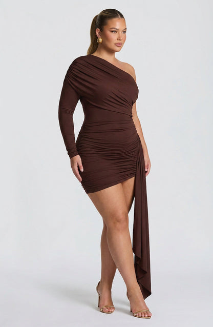 Robe Mini Arabella - Brun Prune