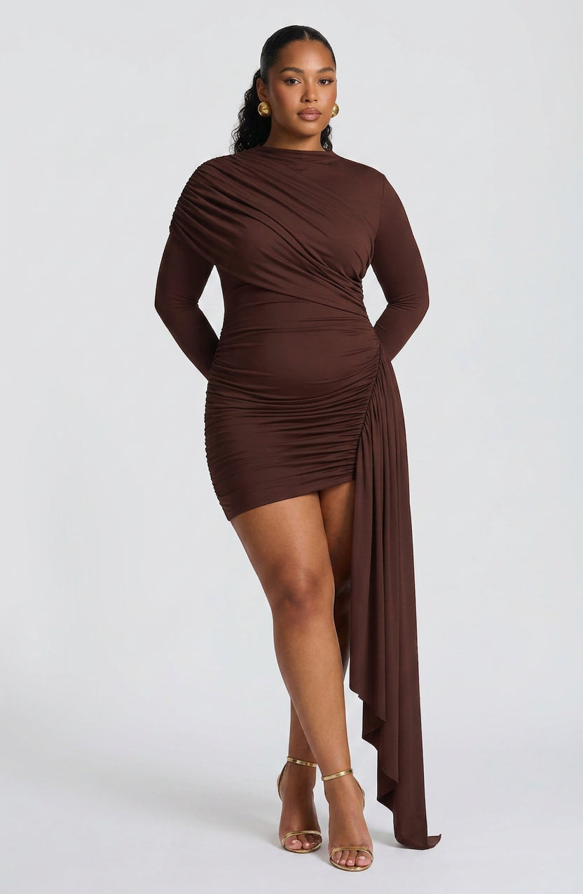 Robe Mini Arabella - Brun Prune