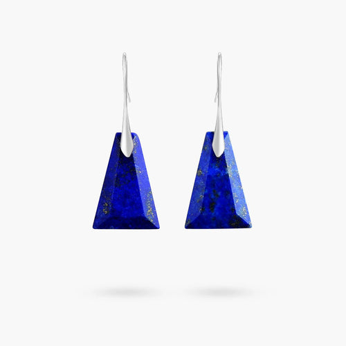Boucles d’oreilles trapèze en lapis-lazuli