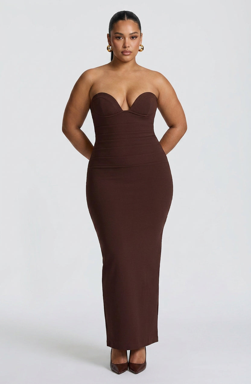 Robe Maxi Loredana - Marron Prune