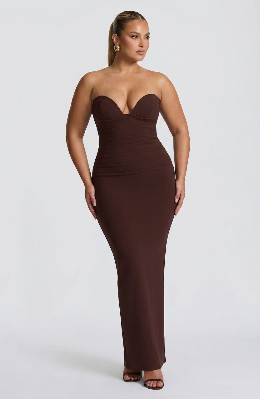 Robe Maxi Loredana - Marron Prune
