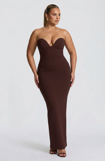 Robe Maxi Loredana - Marron Prune