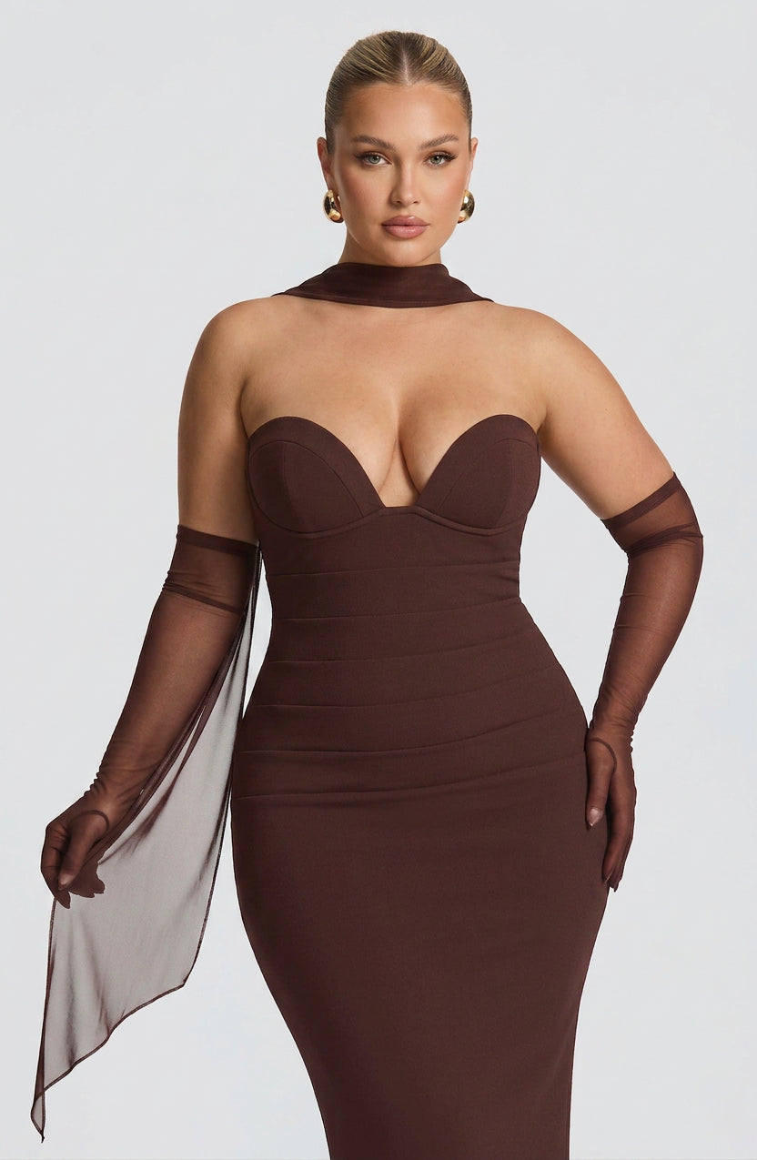 Robe Maxi Loredana - Marron Prune