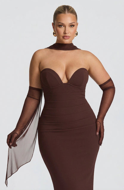 Robe Maxi Loredana - Marron Prune