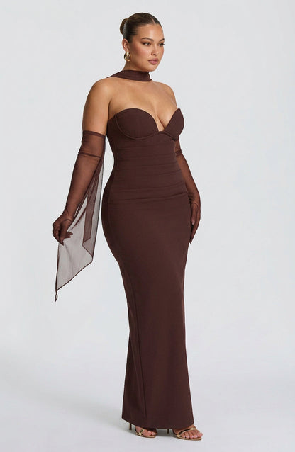 Robe Maxi Loredana - Marron Prune