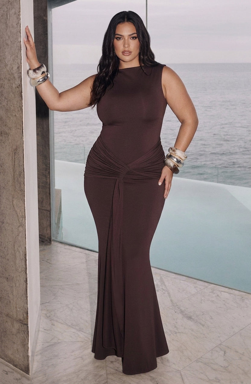 Robe Maxi Lottie - Marron Prune