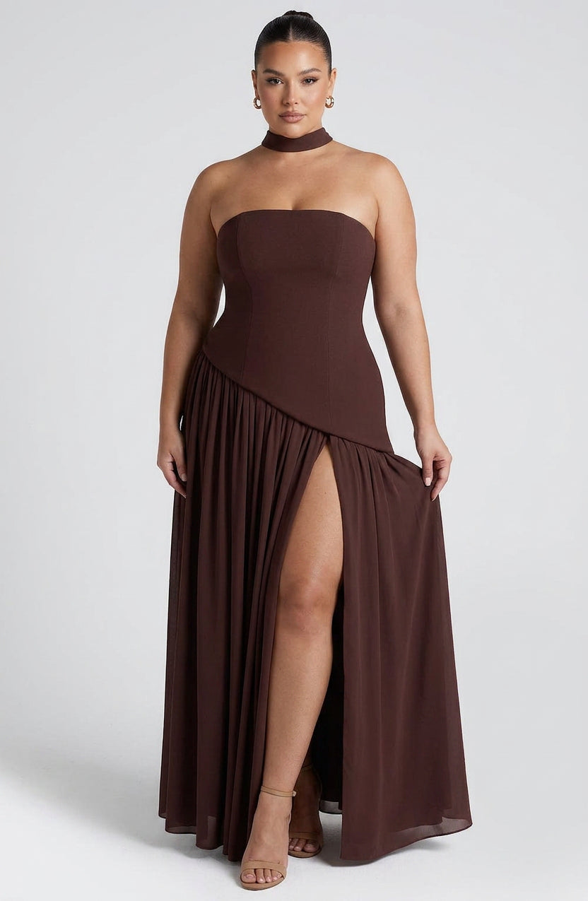 Robe Maxi Carys - Brun Prune