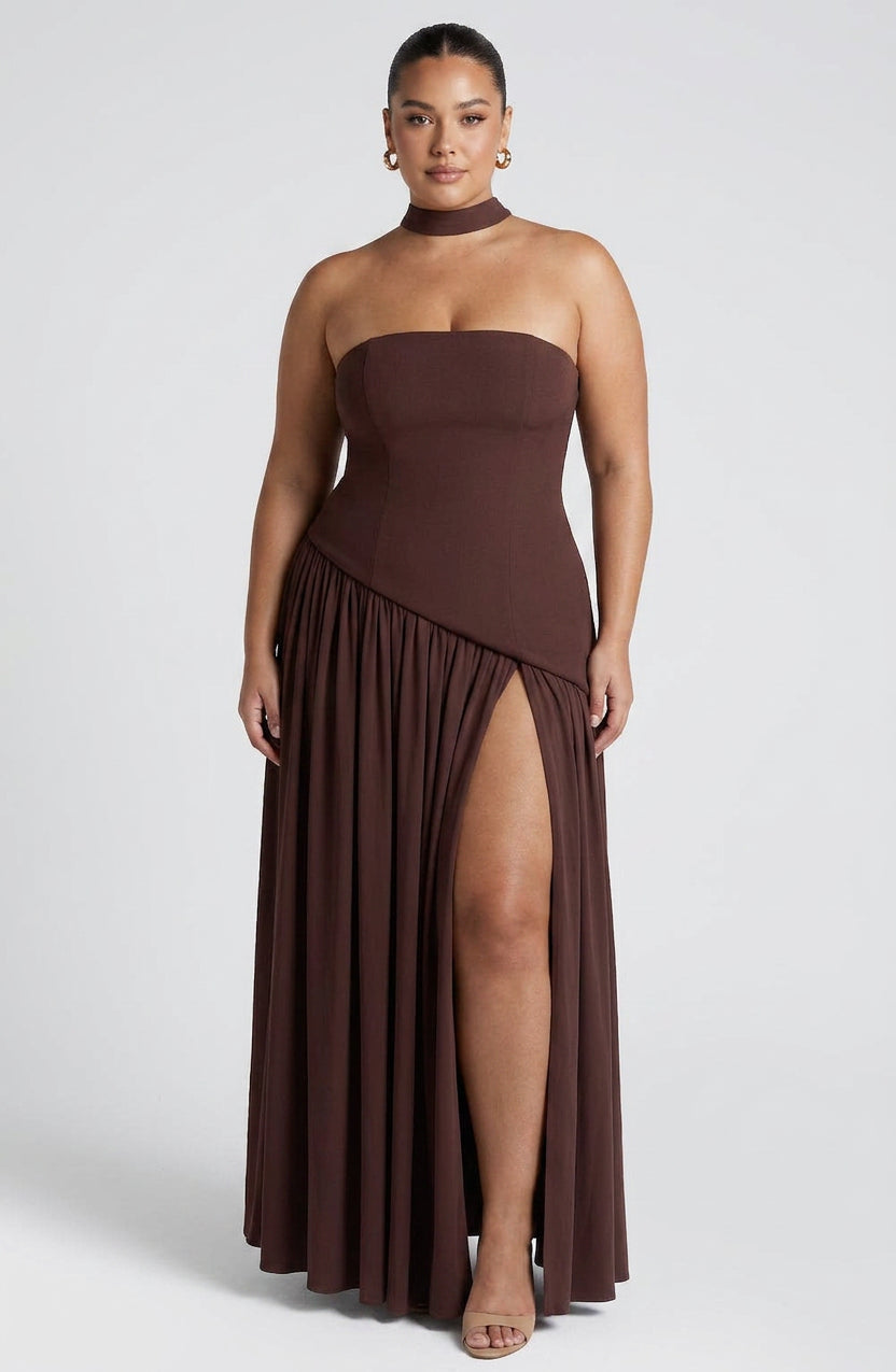 Robe Maxi Carys - Brun Prune