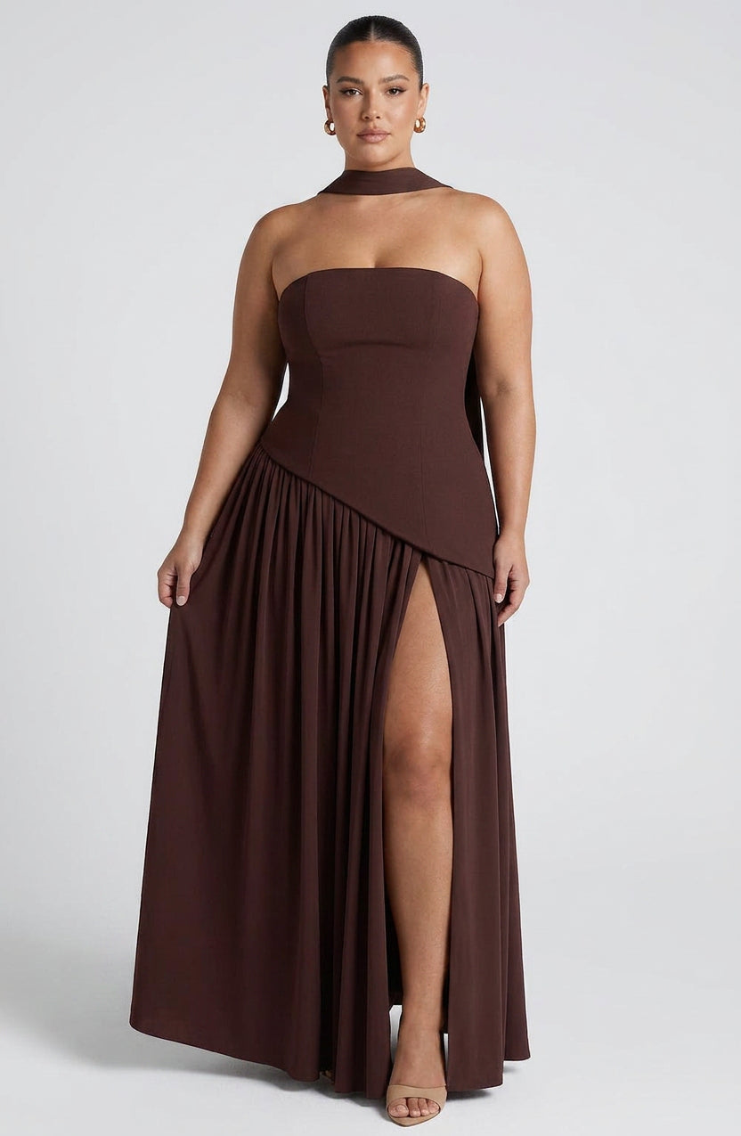 Robe Maxi Carys - Brun Prune