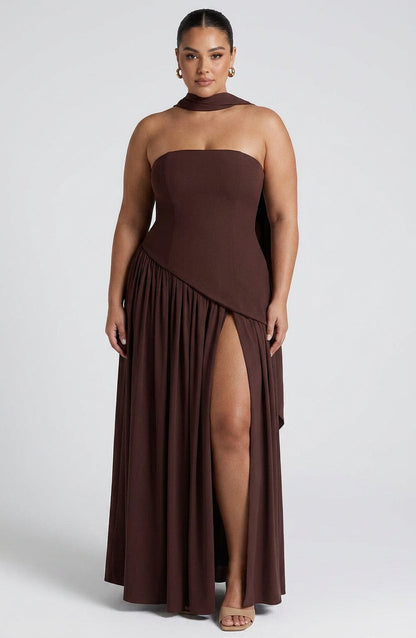 Robe Maxi Carys - Brun Prune