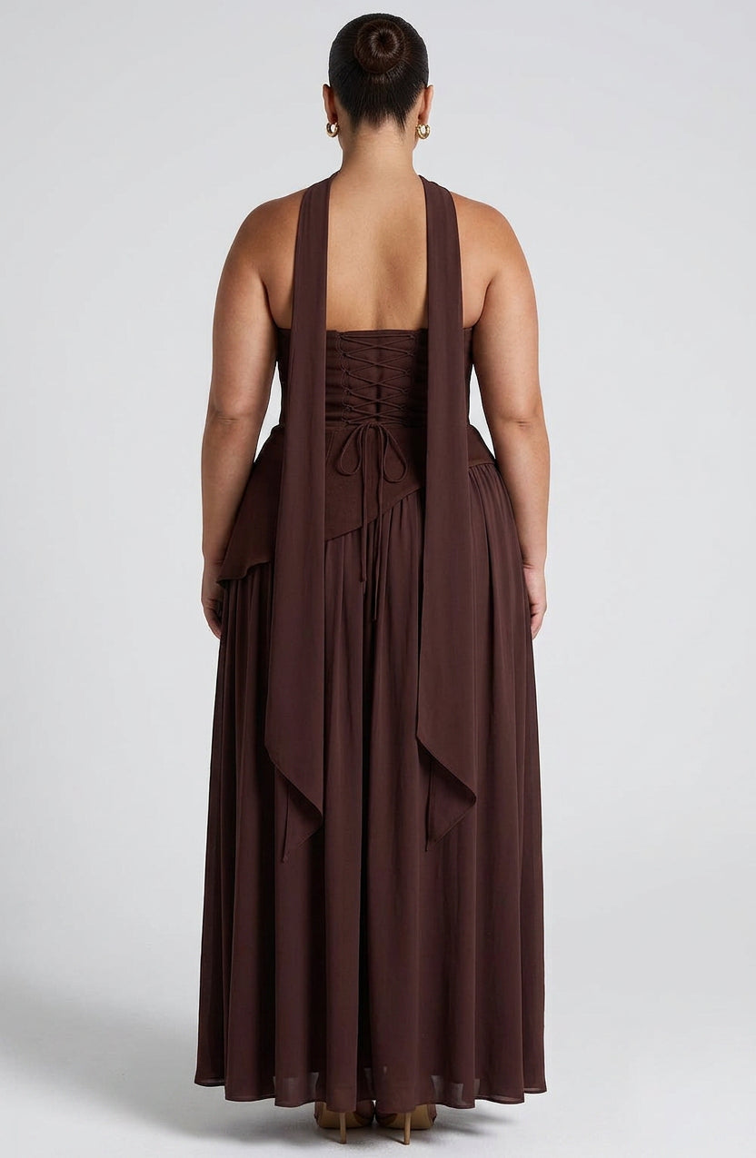 Robe Maxi Carys - Brun Prune