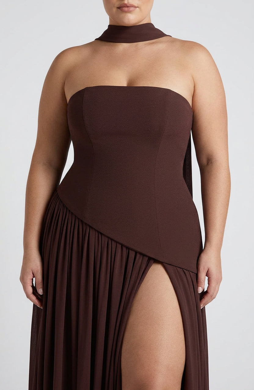 Robe Maxi Carys - Brun Prune