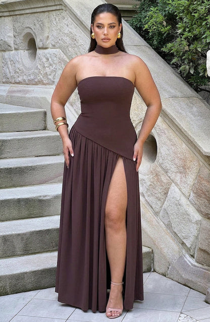 Robe Maxi Carys - Brun Prune