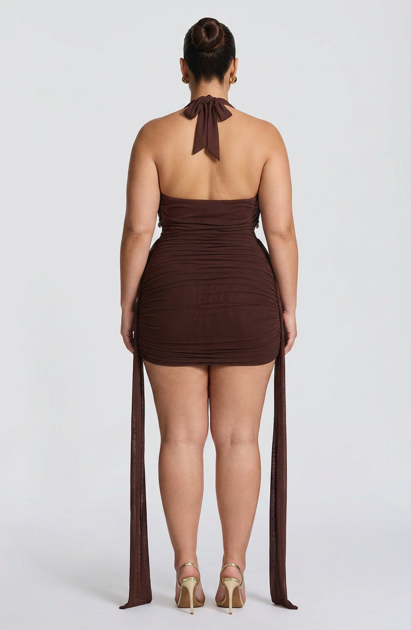 Robe Mini Anaïs - Brun Prune